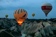 Gioreme air balloons are taking off