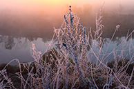 Осенний восход над Окой в Чекалине