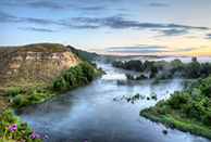 Туманное летнее утро на Красивой Мече в Ишутино
