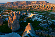 Red valley at sunset