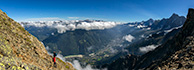 At Montblanc, view to Chamonix